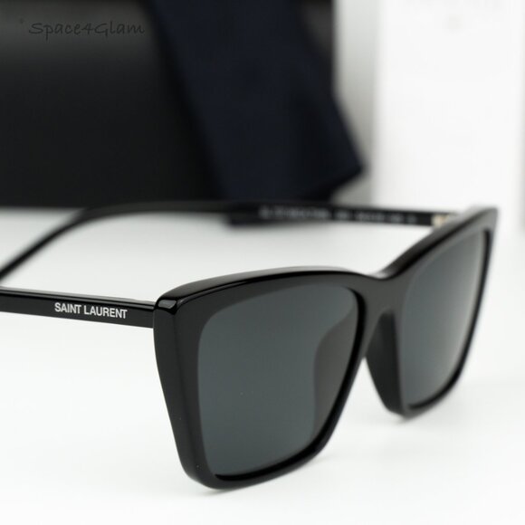 Saint Laurent Women Sunglasses Black Cat Eye SL737 MICA THIN 001 BRAND NEW - Picture 6 of 14